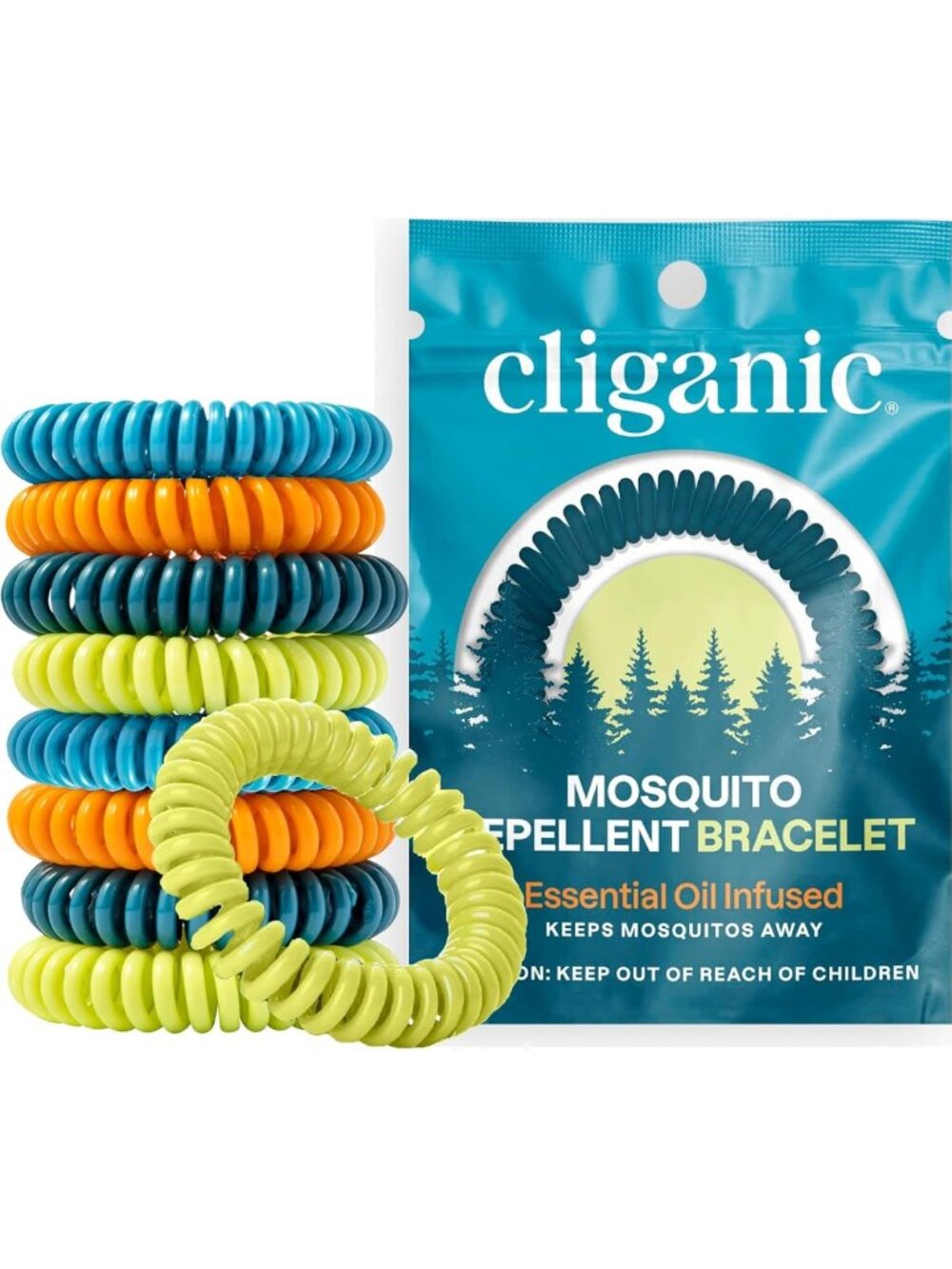 Natural Mosquito Repellent Bracelets for Kids & Adults - 25 Pack, Eco-Friendly